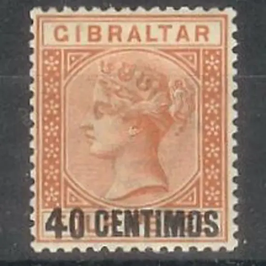 Gibraltar 1889 40c on 4d orange-brown. MLH SG 19 ...