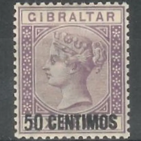 Gibraltar 1889 50c on 6d bright lilac. MLH SG 20 ...