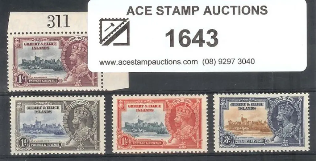 Gilbert & Ellice 1935 Silver Jubilee set of 4. ... Image 1++