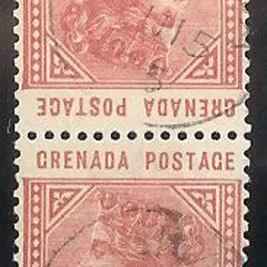 Grenada 1883 1d carmine QV tete-beche pair. F/U. ...