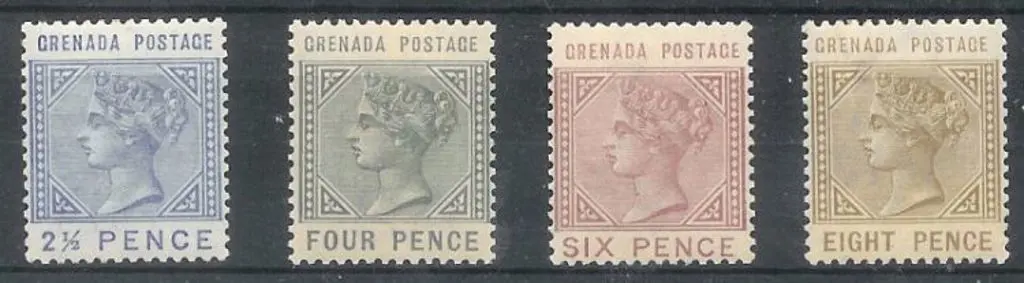 Grenada 1883 2½d to 8d QV. MLH. SG 32/35 Image 1++