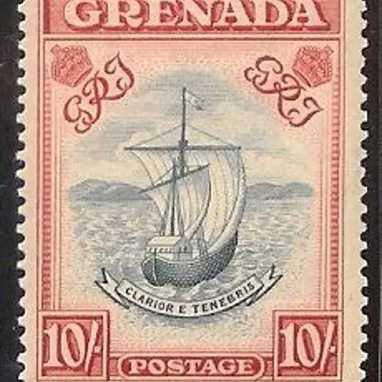Grenada 1938/50 10/- slate-blue & bright carmine ...