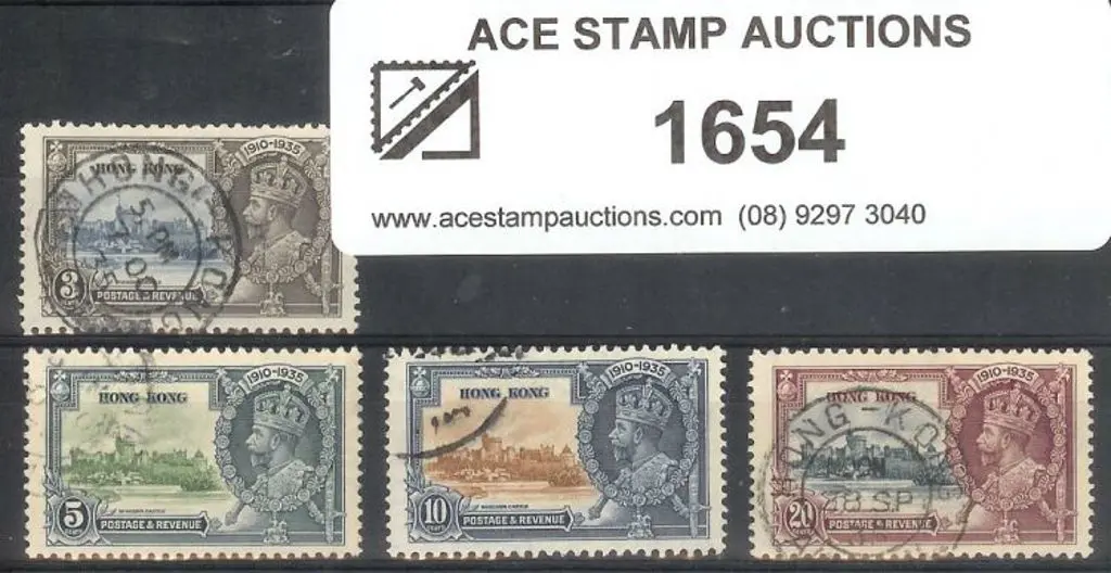 Hong Kong 1935 Silver Jubilee set of 4. F/U SG ... Image 1++