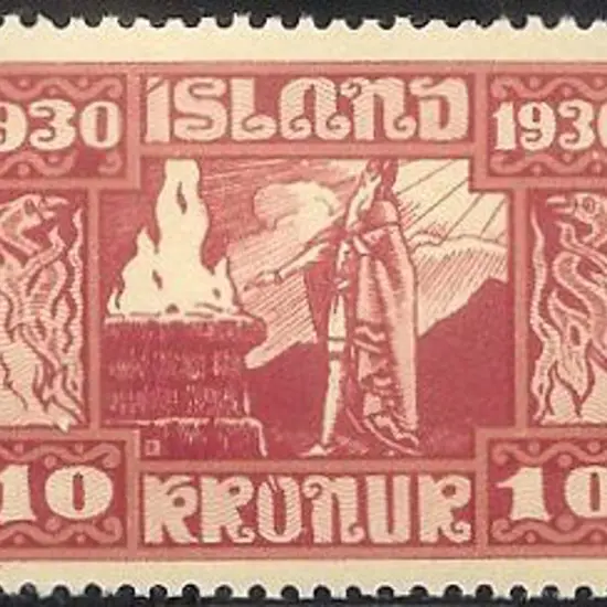 Iceland 1930 Millenary set of 15 to 10k MUH. Also ...