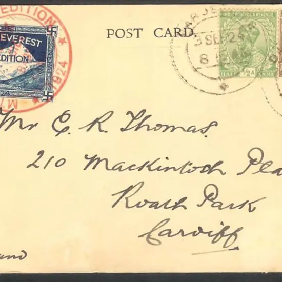 India 1924 (3rd Sept) Mount Everest Expedition led ...