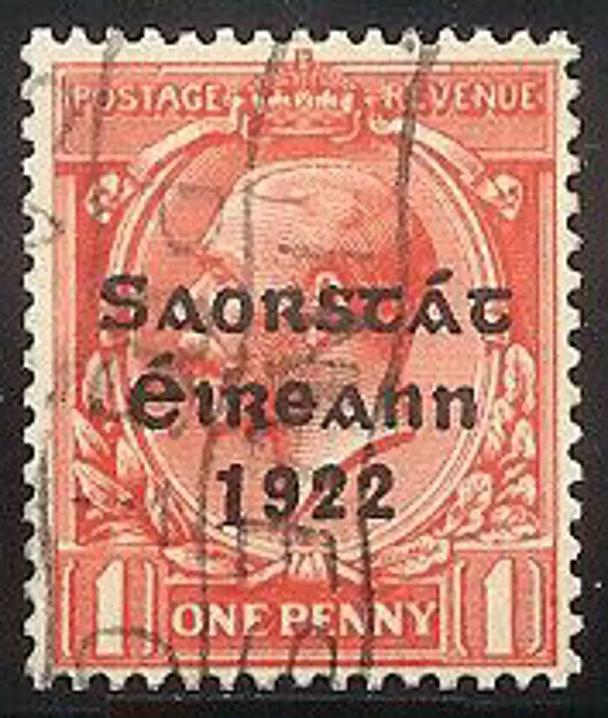 Ireland 1922/23 1d ovpt for use in coils. Long "1" ... Image 1++