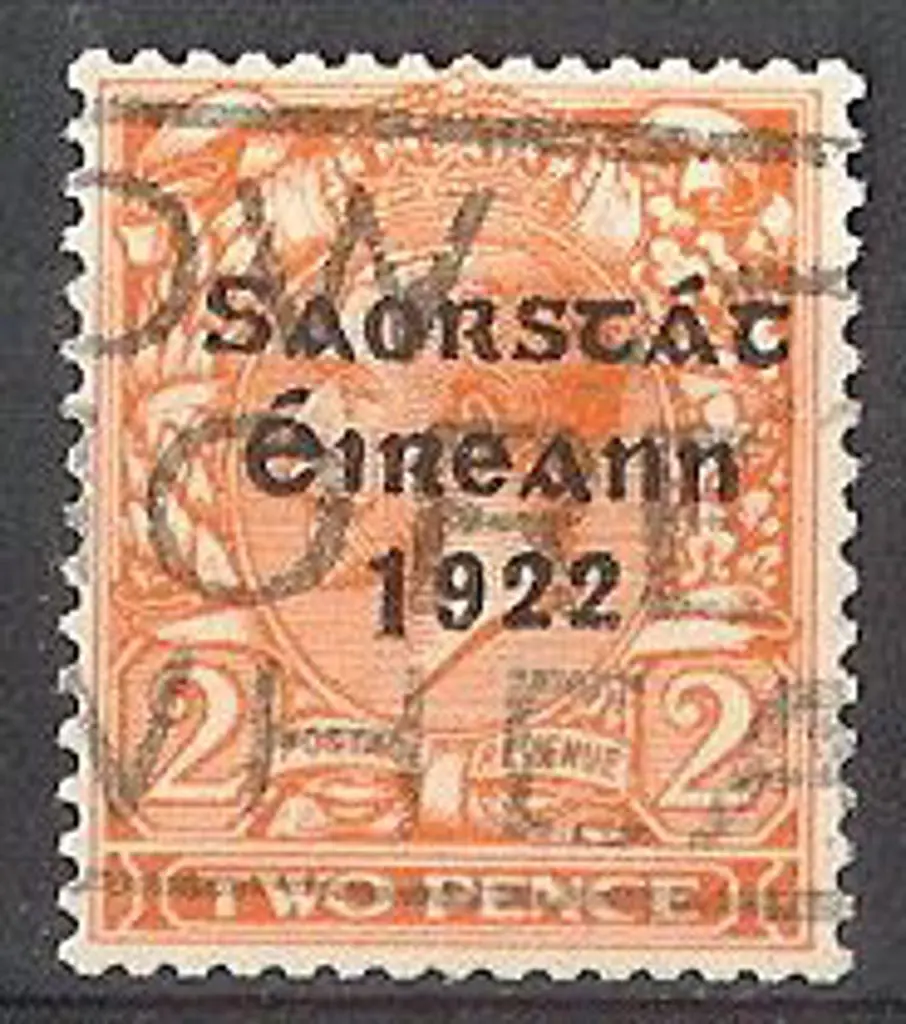 Ireland 1922/23 2d ovpt for use in coils. Long "1" ... Image 1++