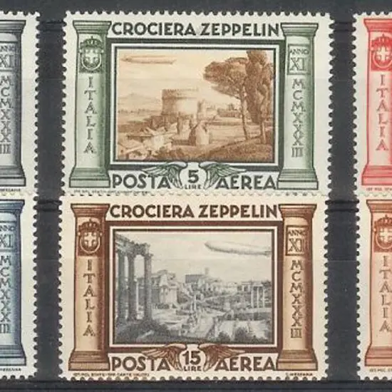 Italy 1933 Graf Zeppelin set of 6 MUH. Sassone ...