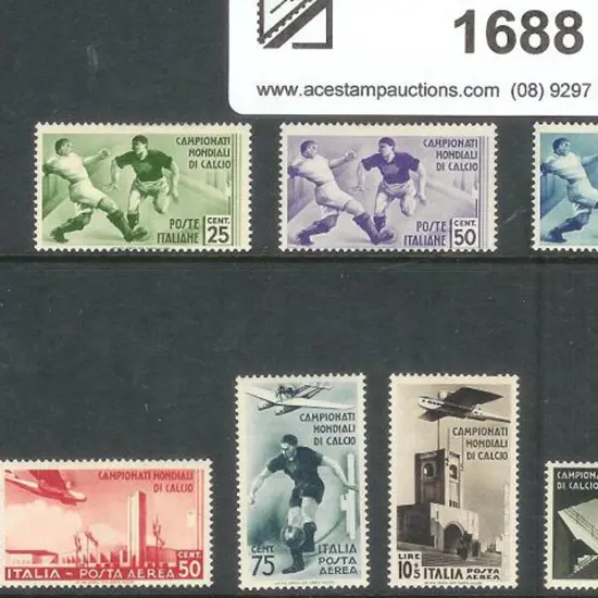 Italy 1934 World Cup Postage & Air set of 9 MLH. ...