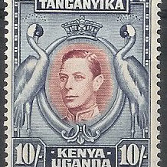 KUT 1944 10/- KGVI Perf. 13¼x13¾. Well centred & ...