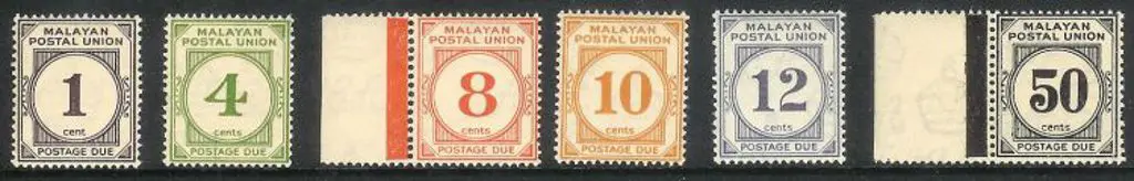 Malaya – Postal Union 1936/38 Postage Dues set of ... Image 1++