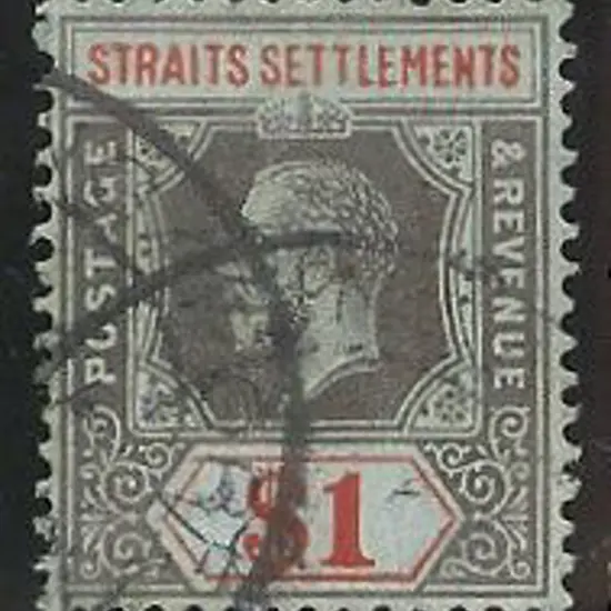 Malaya – Straits Settlements 1912/23 $1 KGV MC/CA ...