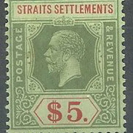 Malaya – Straits Settlements 1912/23 $5 KGV Die II ...