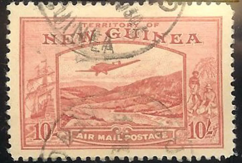 New Guinea 1939 10/- Bulolo F/U SG 224 Cat. £300 Image 1++