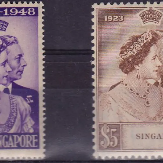 Singapore 1948 Royal Silver Wedding Pair MUH. SG ...