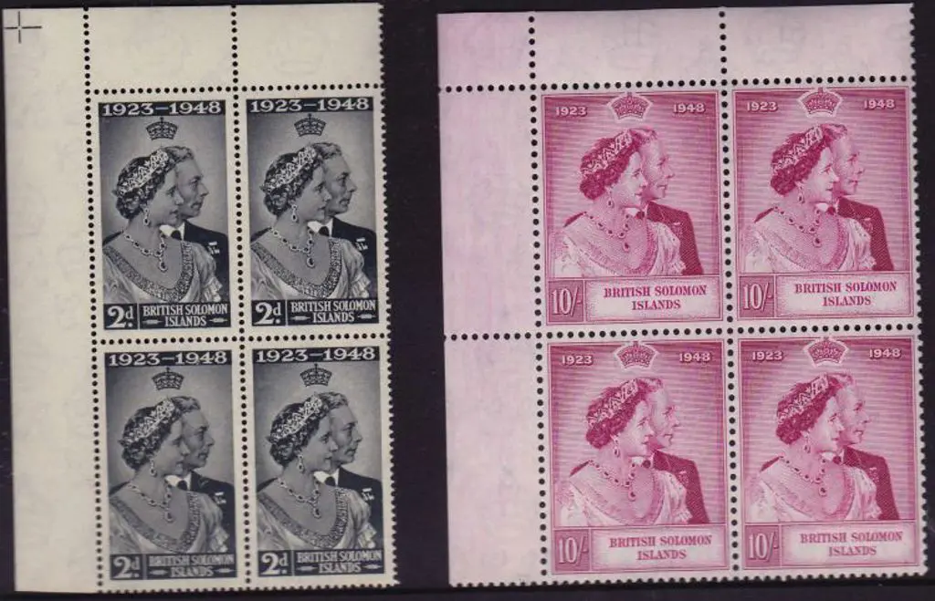 Solomon Islands 1948 Royal Silver Wedding pair in ... Image 1++
