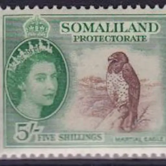 Somaliland 1953 2/- Pigeon, 5/- Eagle & 10/- Taleh ...