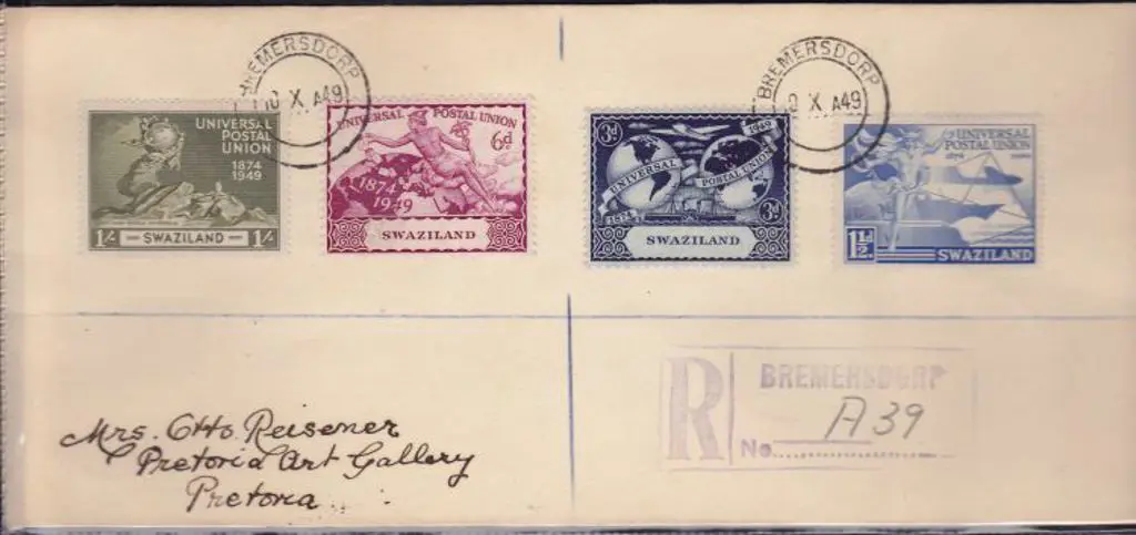 Swaziland 1949 (10th Oct) UPU Registered FDC ... Image 1++