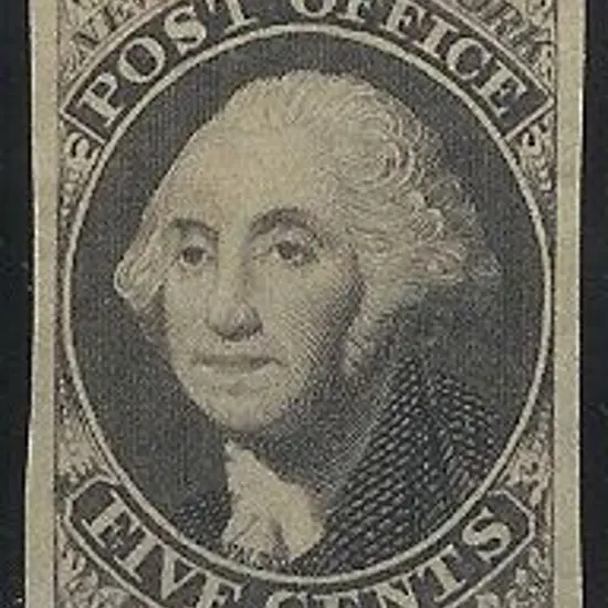 USA 1845 5c black New York City Post imperf ...