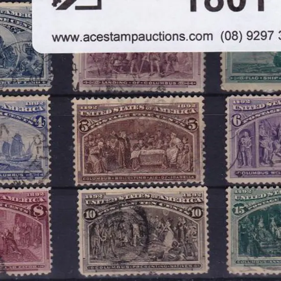 USA 1893 Columbus Commems. 1¢ to 15¢ complete, all ...