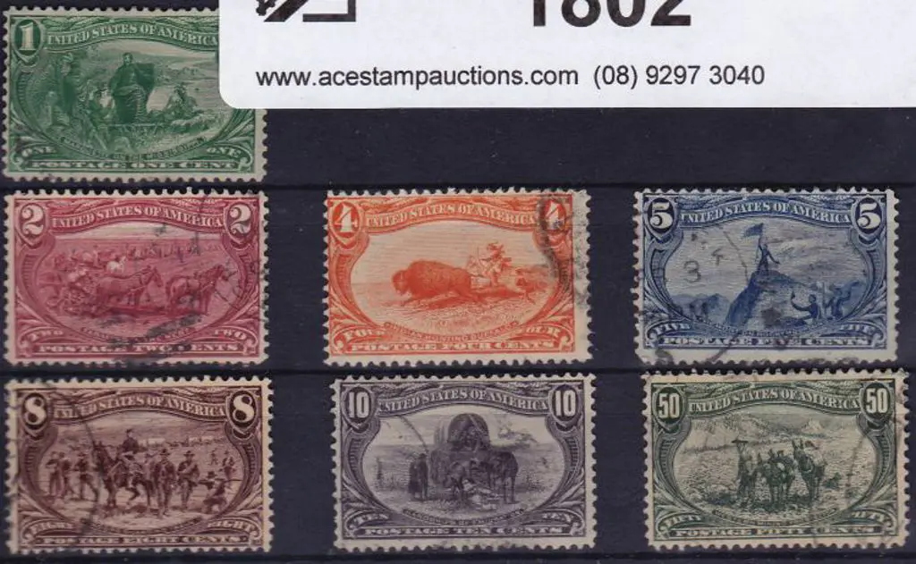 USA 1898 Trus. Mississippi 1¢ to 50¢, all lightly ... Image 1++