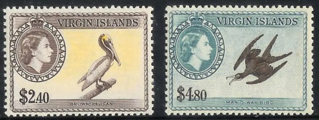 Virgin Island 1956/62 QEII defins set of 13 to ... Image 1++