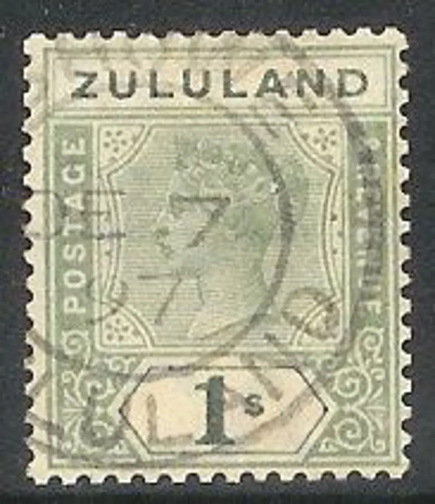 Zululand 1894/96 1/- QV. Centred slightly right ... Image 1++