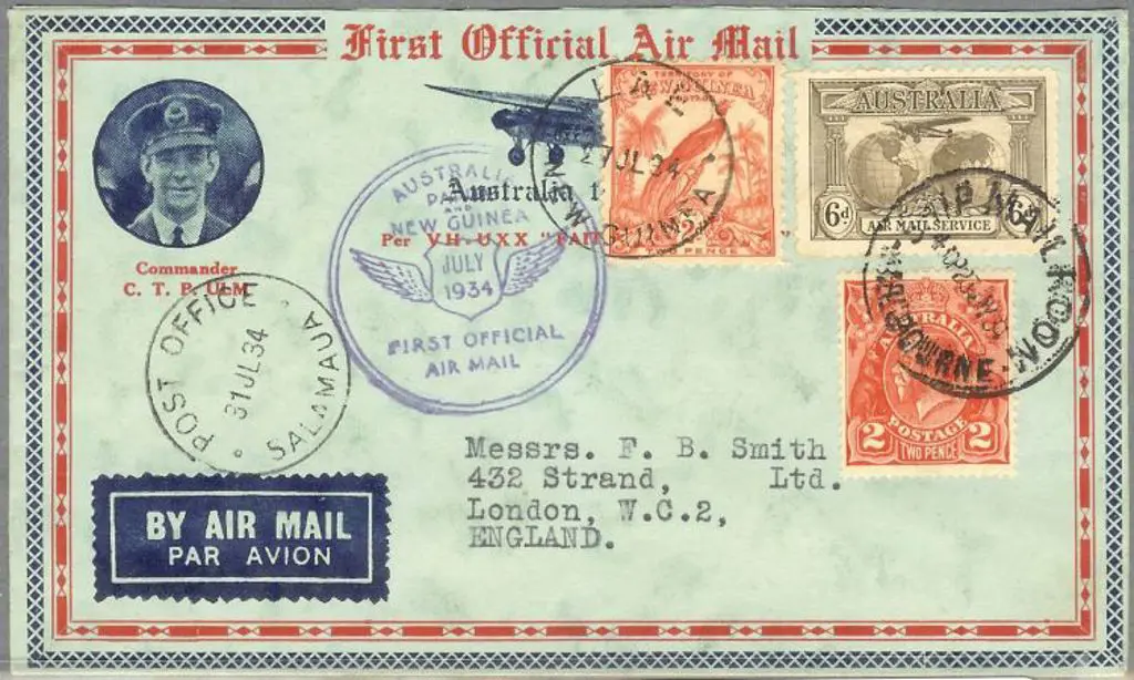 1934 (24th July) Australia to New Guinea return ... Image 1++