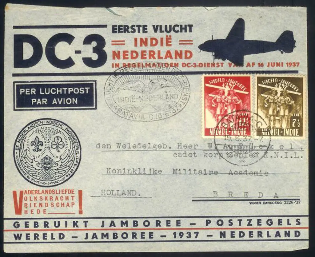 1937 (16th June) DC3 First Flight to Netherlands ... Image 1++