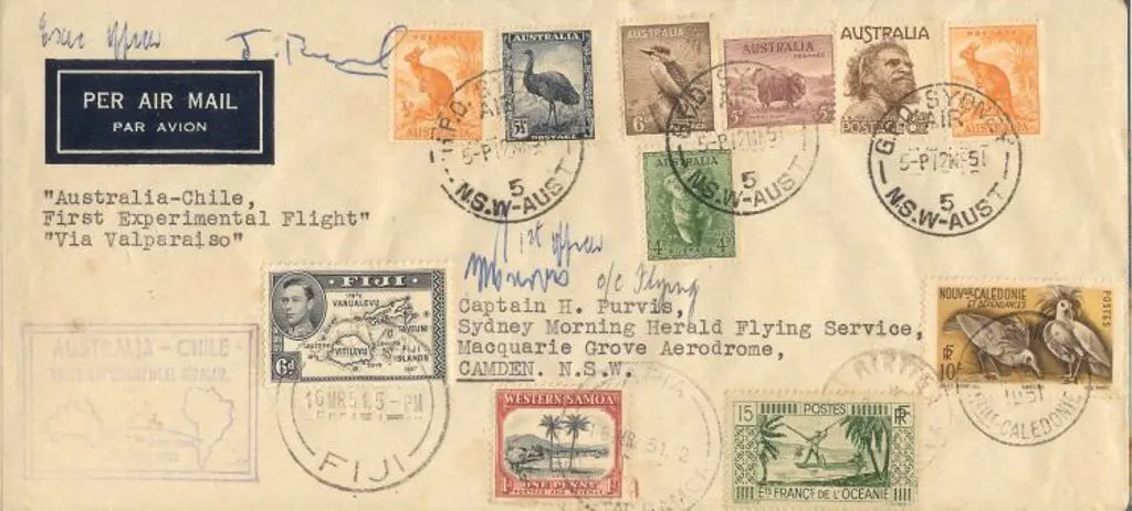 1951 (14th March) Australia to Chile Experimental ... Image 1++