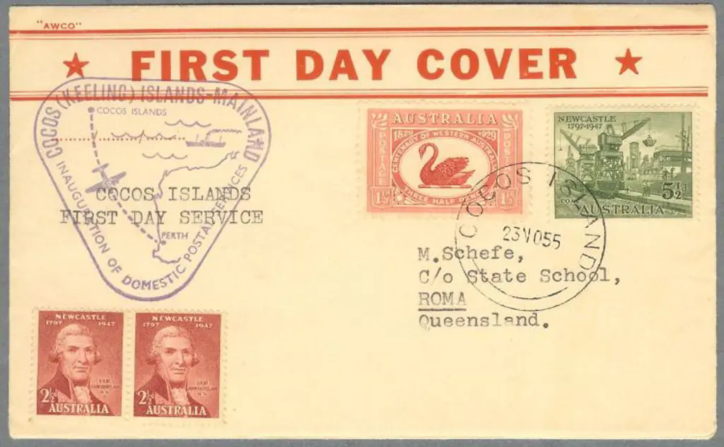 1955 (23rd Nov) Cocos Island to Australia first ... Image 1++