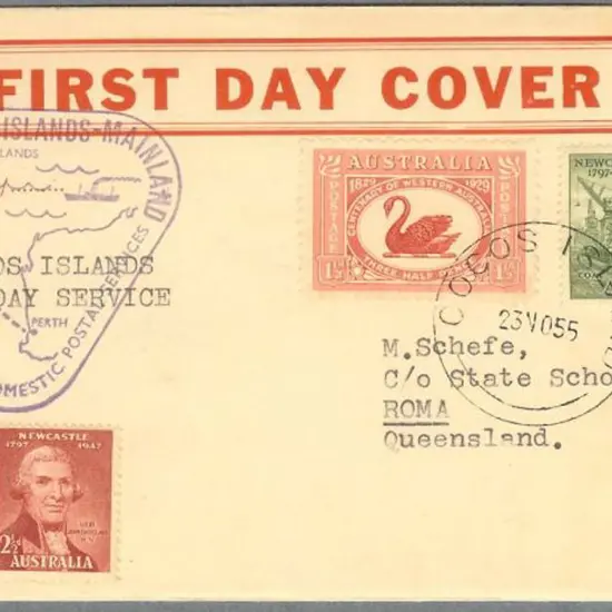 1955 (23rd Nov) Cocos Island to Australia first ...
