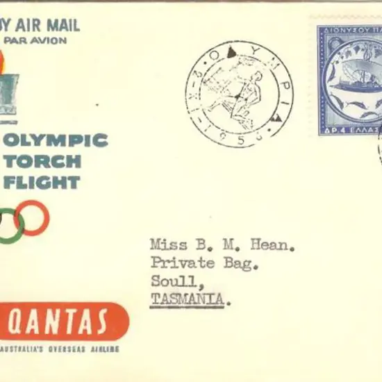 1956 (20th Nov) Qantas Olympic Torch Flight Athens ...