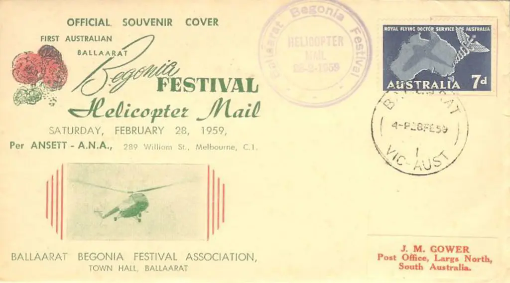 1959 (28th Feb) Ansett - ANA Helicopter Airmail ... Image 1++