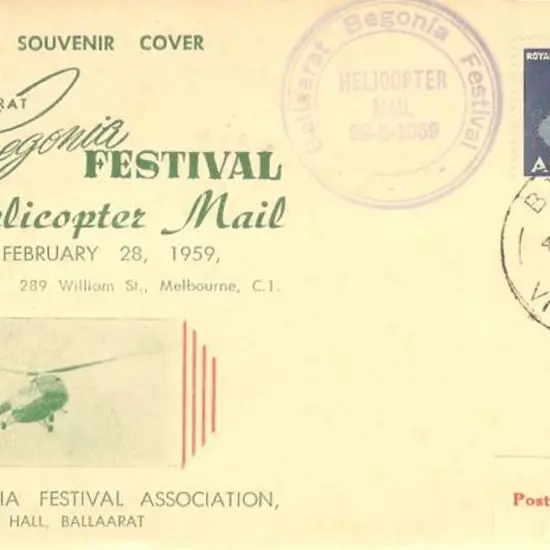 1959 (28th Feb) Ansett - ANA Helicopter Airmail ...