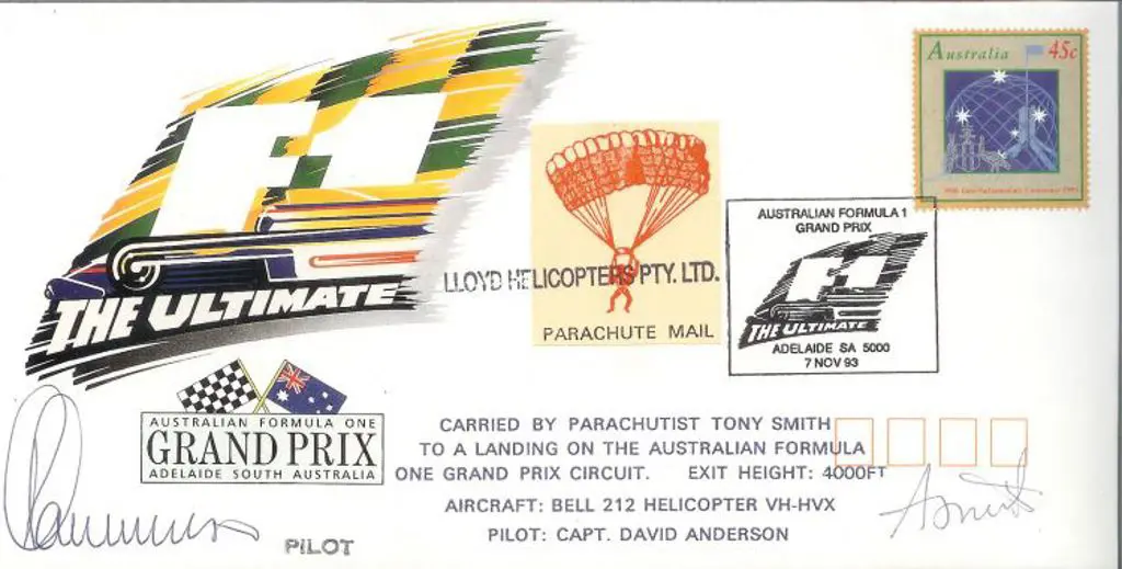 1993 (7th Nov) Parachute Mail carried into the ... Image 1++
