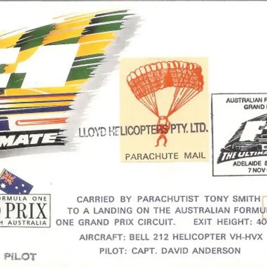 1993 (7th Nov) Parachute Mail carried into the ...